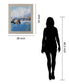 Harbor Reflections - 28" x 34" Framed Wall Art - Blue