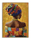 Radiant Mosaic Silhouette - 40" x 30" Framed Wall Art - Orange