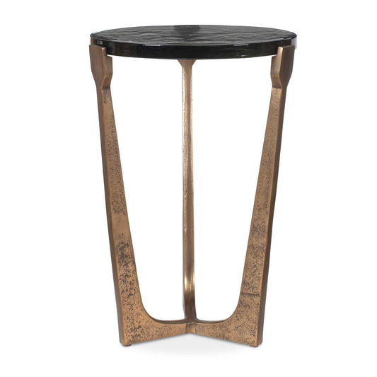 Bohdi - Outdoor Accent Table - Brass / Black