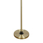 "Luminous Orbit" Metal Floor Lamp - Matte Black / Soft Gold / Clear