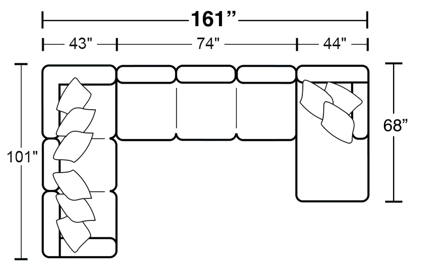 Glacier - Sectional With Included Accent Pillows