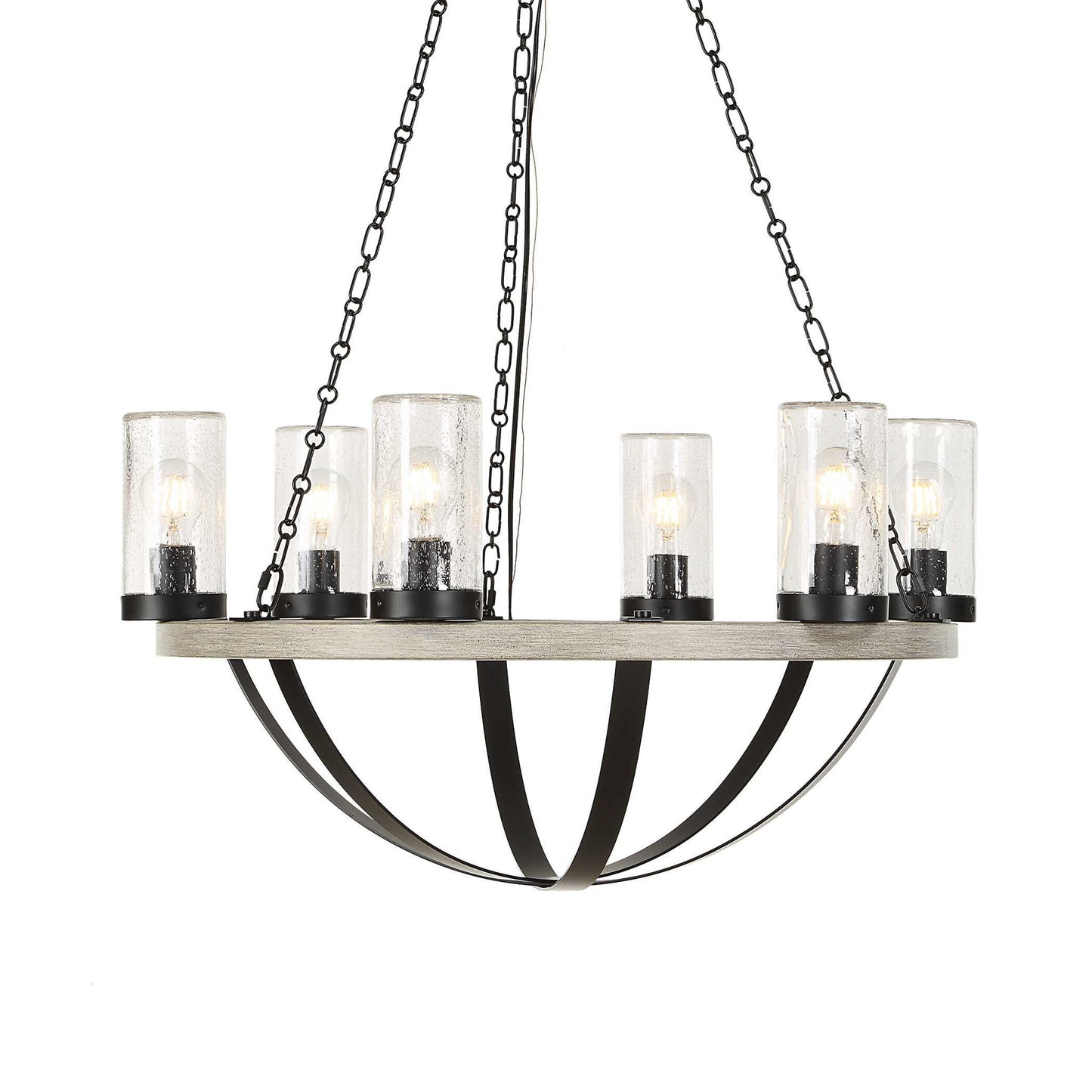 Edgecomb - 6 Light Indoor-Outdoor Chandelier - Black / Gray