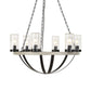 Edgecomb - 6 Light Indoor-Outdoor Chandelier - Black / Gray