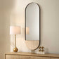 Russo - Travertine Tall Oval Mirror - Bronze / Brown / Gold