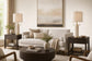 "Travertine Elegance" Travertine Table Lamp (Set of 2) - Travertine / Soft Gold
