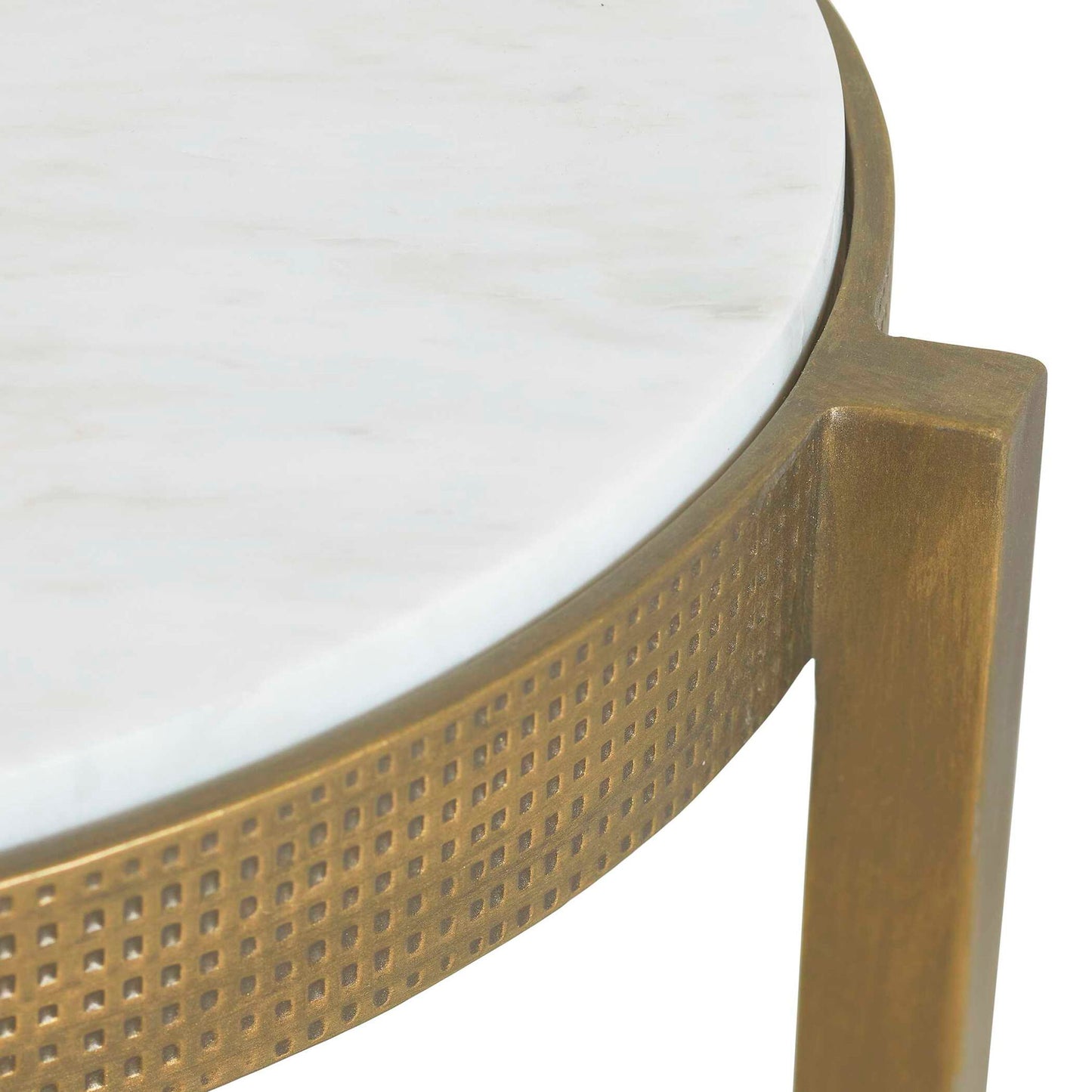 Ocilla - Accent Table - Brass,White