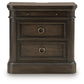 Wickenger - Two Drawer Night Stand - Dark Brown