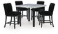 Mervannie - 5 Pc. - Counter Height Dining Table And 4 Barstools - Gray / Black