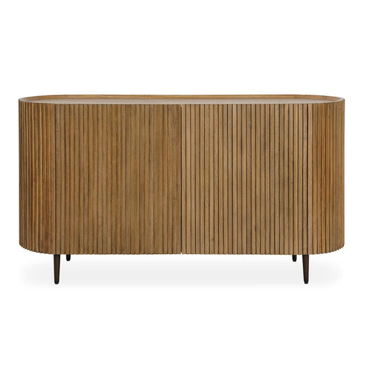 Reese - Pleated 2 Door Cabinet - Woodtone