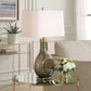 Shyla - Dark Glass Table Lamp - White