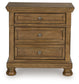 Feddinger - Two Drawer Night Stand - Medium Brown