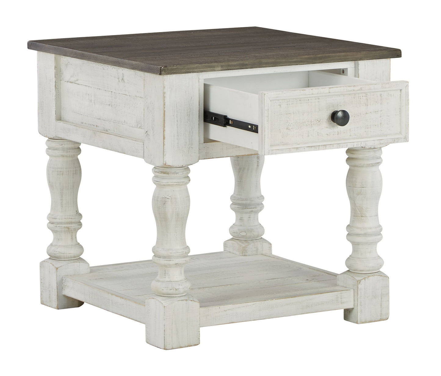 Havalance - Square End Table - White / Gray