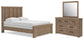 Oliandon - 3 Pc. - Queen Panel Bed, Dresser And Mirror - Light Brown