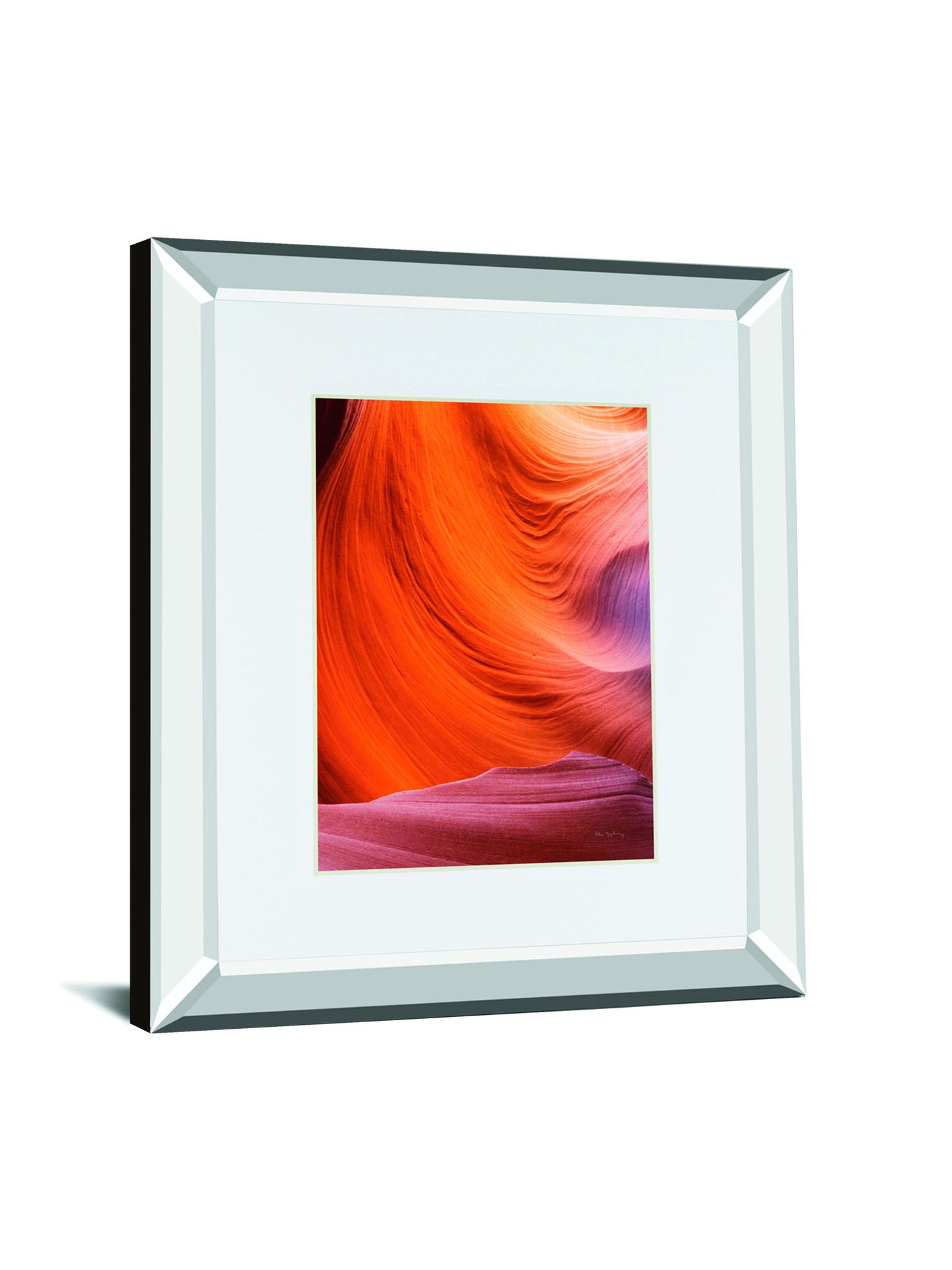 Lower Antelope Canyon Vii By Alan Majchrowicz Mirrored Frame - Red