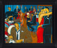 Jazz Lounge Serenade - 28" x 34" Framed Wall Art - Blue