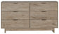 Oliah - Six Drawer Dresser - 31'' Height - Beige
