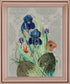 Mystic Iris Garden - 28" x 34" Framed Wall Art - Gray