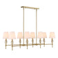 Arques - 8 Light Linear Chandelier - White / Gold