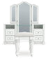 Kozlani - 3 Pc. - Vanity, Mirror And Stool - White