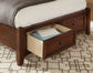 Bonanza - Pebble Gray Upholstered Bed With Storage Footboard