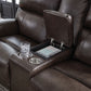 Crossplex - Power Reclining Loveseat / Console / Adjustable Headrest - Smoke