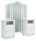 Kozlani - 3 Pc. - Vanity, Mirror And Stool - White