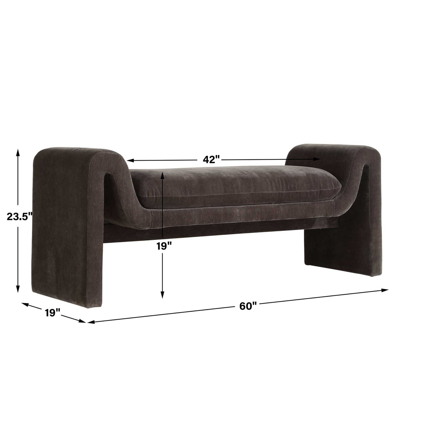 Manson - Modern Bench - Charcoal