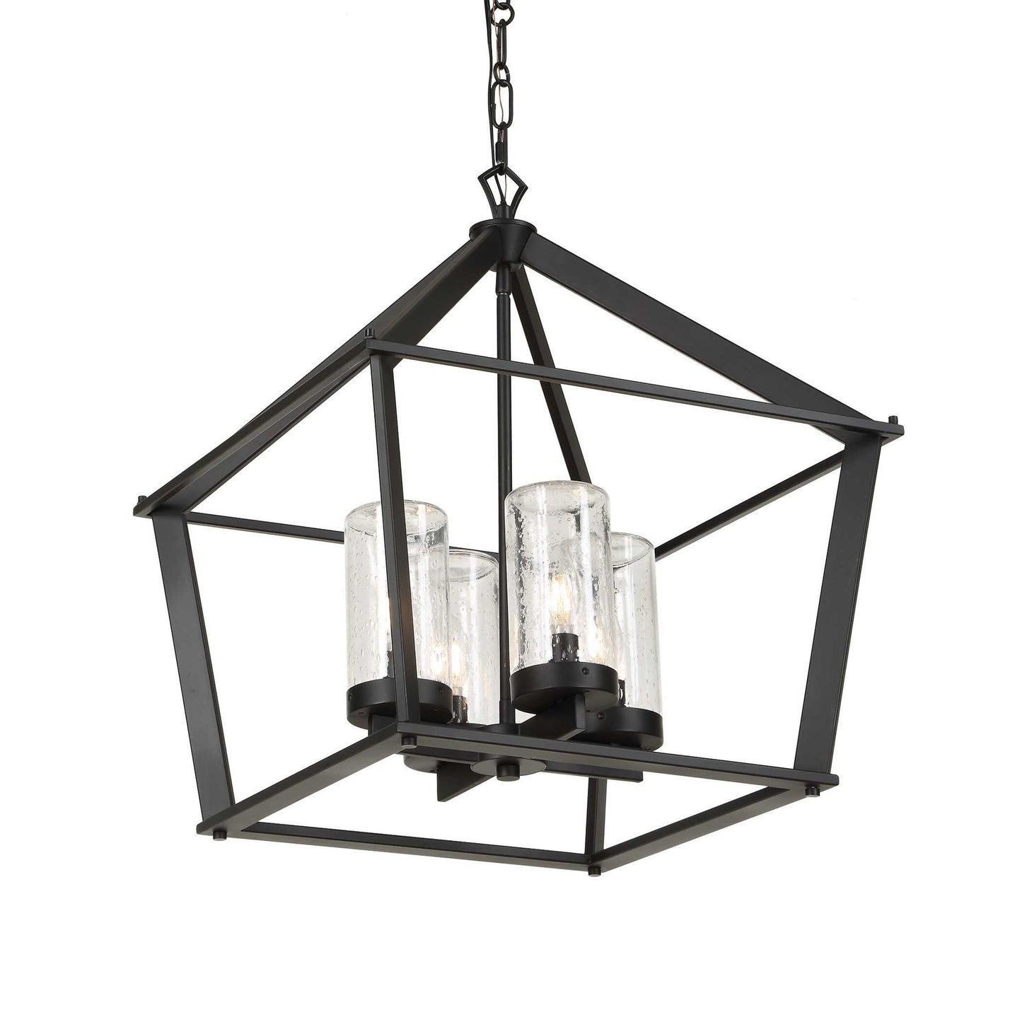 Evanston - 4 Light Indoor-Outdoor Pendant - Black