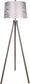 "Luxe Tripod Elegance" Faux Leather Wrap Floor Lamp - Greige / Soft Gold