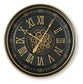 Dairton - Wall Clock - Black / Gold Finish