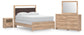 Kinlanni - 4 Pc. - Queen Panel Bed, Dresser, Mirror And Nightstand - Tan