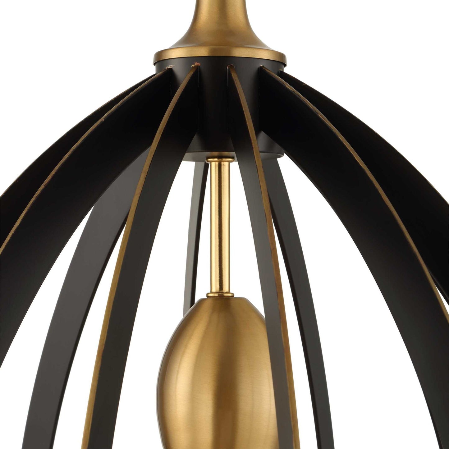 Darby - 1 Light Architectural Oval Pendant - Bronze / Black