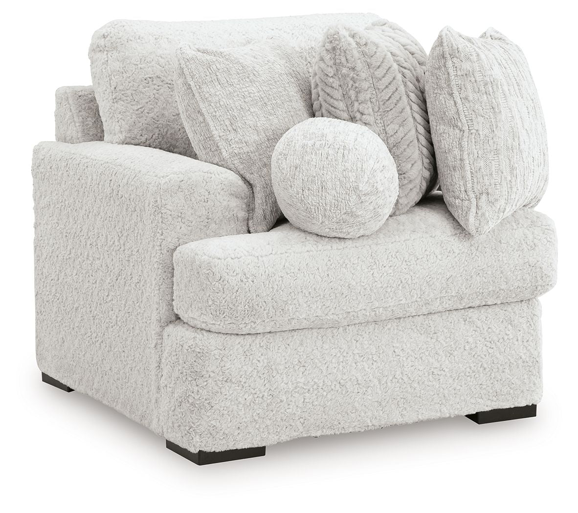 Cuddle Plush - 3 Pc. - 3-Piece Sectional, Chair And Ottoman - Arctic