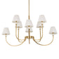 Poppins - 8 Light Brass Chandelier - White / Gold