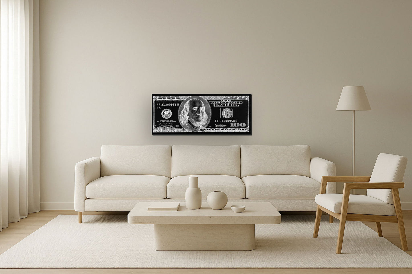 47x20 Giclee On Metalic - Black