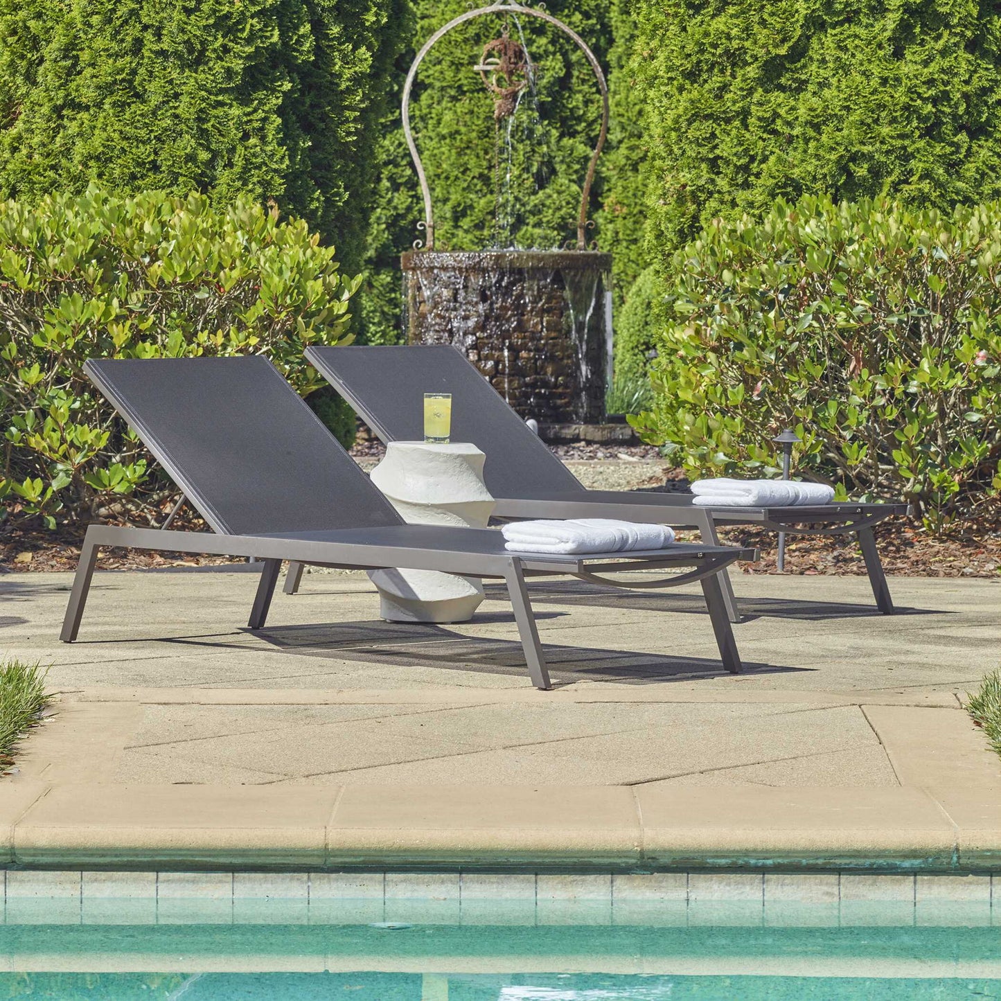 Bea - Outdoor Pool Chaise - Black