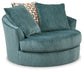 Laylabrook - Oversized Swivel Accent Chair - Teal