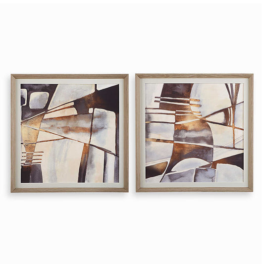 Vetrina - Framed Abstract Prints (Set of 2) - Gray