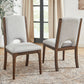 Athens - Upholstered Dining Chair (Set of 2) - Light Gray / Chocolate Brown