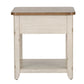 Farmhouse Reimagined - End Table With Basket - Antique White / Chestnut Tops