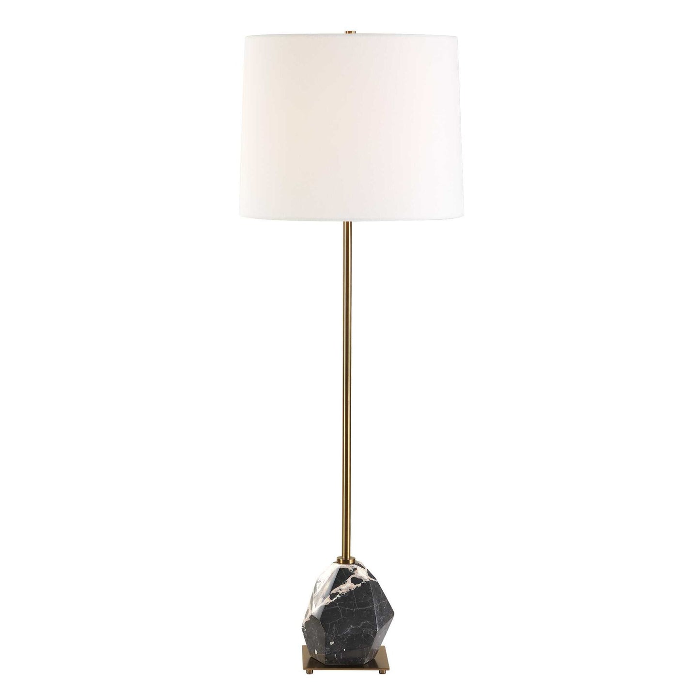 Rowland - Panda Marble Buffet Lamp - Black / Brass
