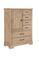 Cool Rustic - 6 Drawer With 1 Door Standing Chest - Clear Maple