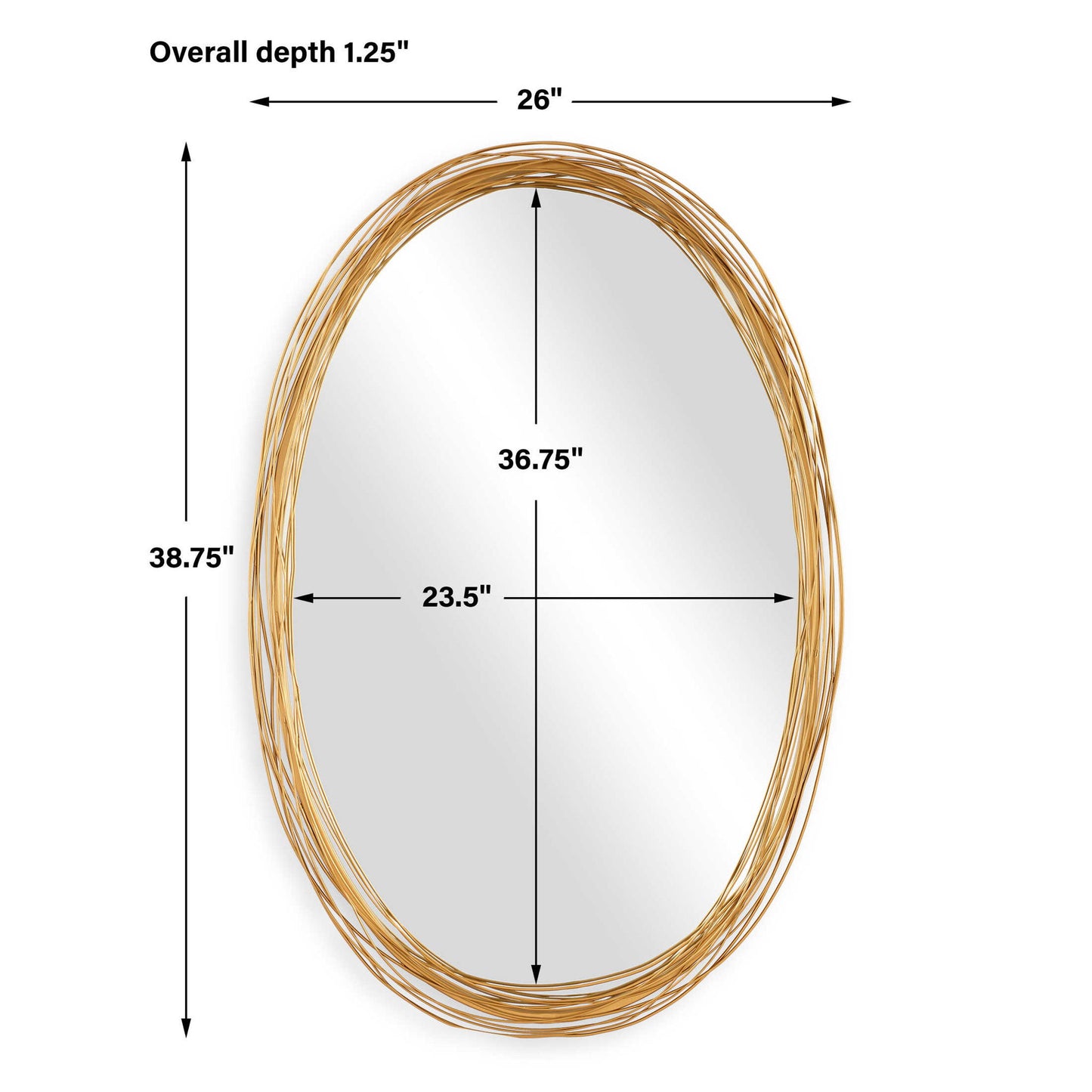 Gillian - Oval Mirror - Gold