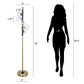 "Luminous Orbit" Metal Floor Lamp - Matte Black / Soft Gold / Clear