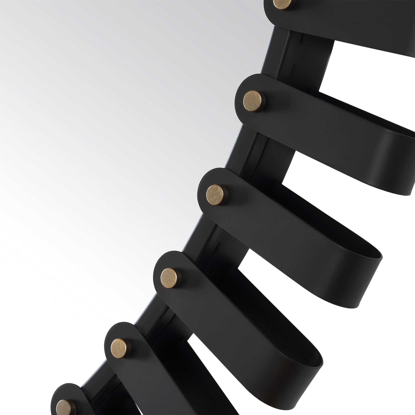 Jael - Round Iron Bands Mirror - Black