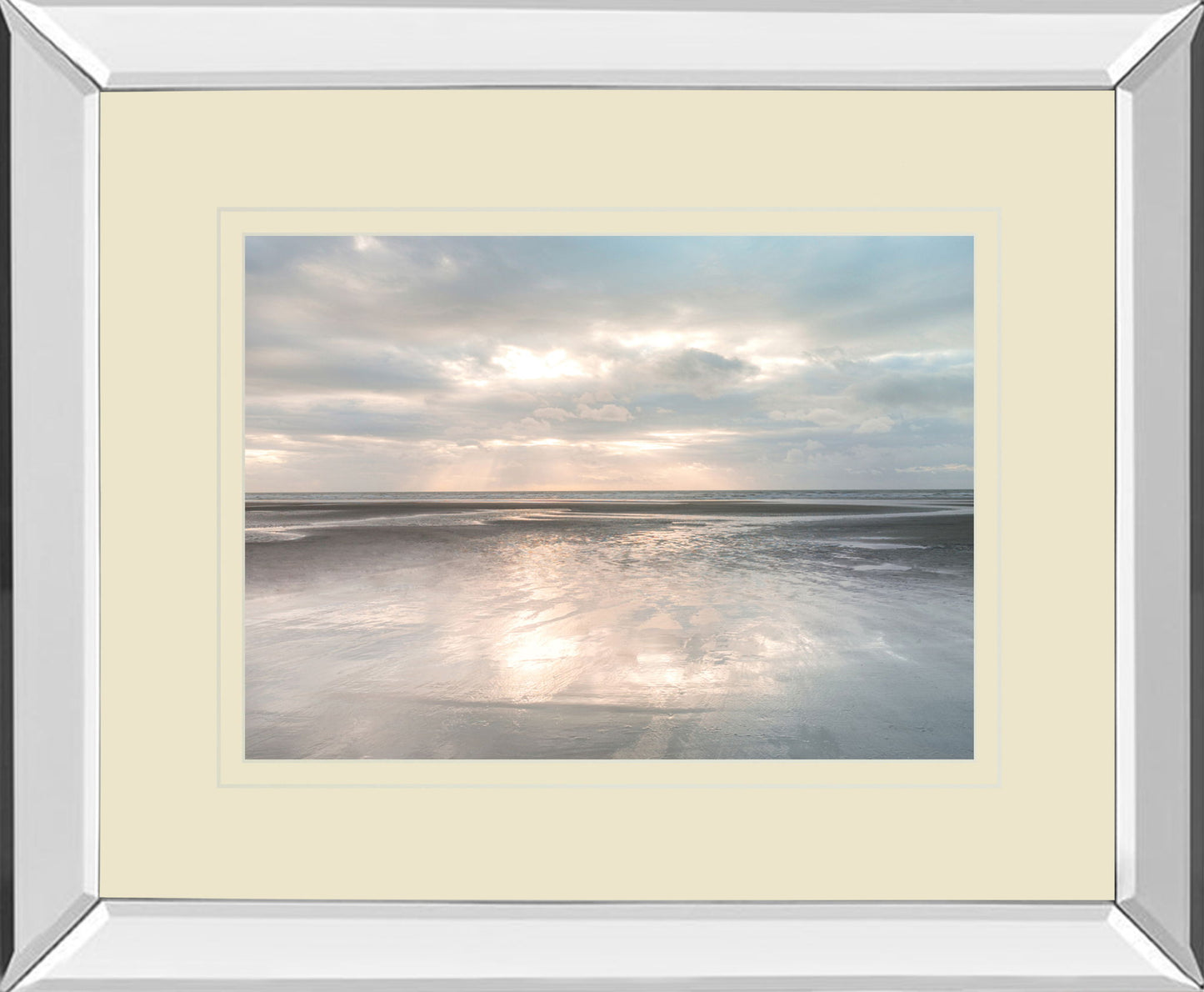 Silver Sands By Assaf Frank - Mirror Framed Print Wall Art - Beige