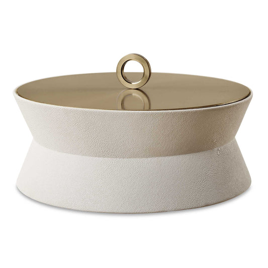 Luxe - White Shagreen Round Box