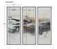 Graphite - Horizon Framed Prints (Set of 3) - Pearl Silver