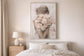 Roses Embrace Hand-Embellished Canvas In Frame - Blush / Ivory
