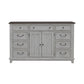 River Place - 2 Door 9 Drawer Dresser - Riverstone White & Tobacco